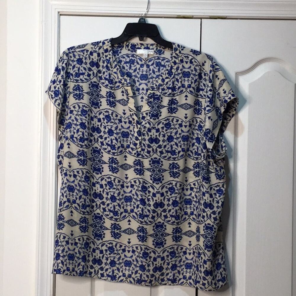 Kenar 3x 💯polyester blue taupe blouse worn once